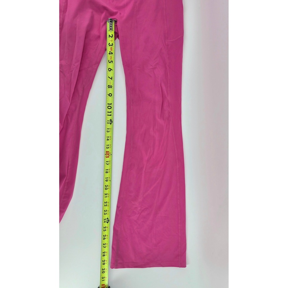 Halara Barbiecore Pink Flare Leggings Size L Women High Waist Scrunch Butt Yoga - Picture 5 of 7